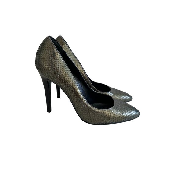 PATRICK COX Metallic Snakeskin Stiletto Heels Size 39.5 US 9.5 - Picture 2 of 12